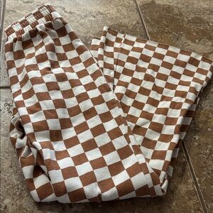 Target Brown and White Checkered Pants